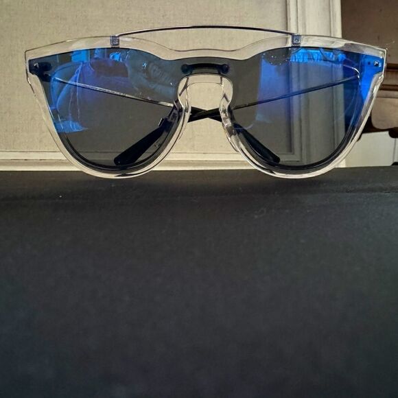 Valentino Sunglasses crystal and silver sunglasses w Blue lenses - Picture 5 of 12